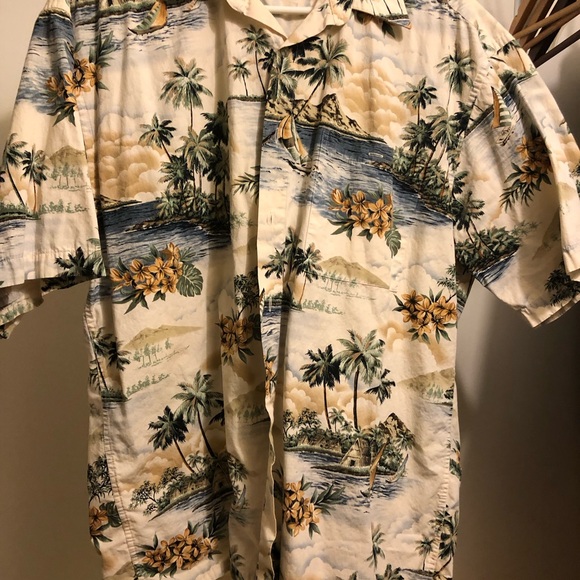 Hollis Rivers mens XL shirt Tropical beach Hawaiian coastal yellow - Picture 6 of 6